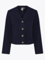 Y.A.S Frido Long Sleeve Wide Knit Cardigan Night Sky