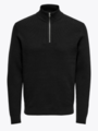 Only & Sons Phil Reg Cotton Half Zip Knit Black