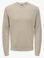 Only & Sons Kalle Reg Struc Crew Knit Silver Lining