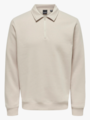 Only & Sons Ceres 1/4 Zip Sweat Polo Silver Lining